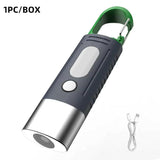 High-Power Mini LED Flashlight for Camping with Telescopic Zoom and Waterproof Design, Featuring 3 LEDs and Side Lights