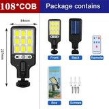 Solar Outdoor Lights, 3-Mode 200-COB Motion Sensor Security Lamps for Garden, Patio & Yard