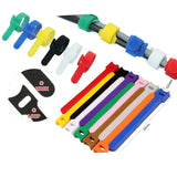 10–1000PCS Nylon T-Type Hook & Loop Cable Ties 12x200mm Reusable Adjustable Wire Organizers