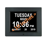 10" Digital Calendar Day Clock - for Dementia and Alzheimer’s Patients (Black)