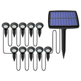 10-in-1 RGB Solar Garden Waterproof Ground Lights