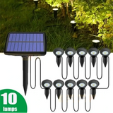 10-in-1 RGB Solar Garden Waterproof Ground Lights