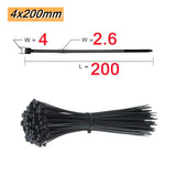 100PCS Self-Locking Nylon Cable Ties Black