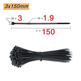 100PCS Self-Locking Nylon Cable Ties Black