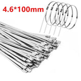 100PCS 4.6mm Stainless Steel Zip Ties