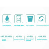 10L Gravity Water Filter Bag with 0.01μm Ultrafiltration