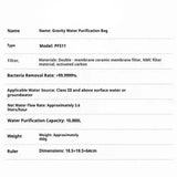 10L Gravity Water Filter Bag with 0.01μm Ultrafiltration