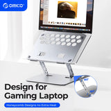 Laptop Stand Zinc Alloy for Gaming Laptop with Dual Support Arms Portable Folding with Honeycomb Design for ASUS HP Acer