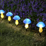 12-Pack RGB Solar Mushroom Garden Stake Lights with 8 Lighting Modes