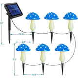 12-Pack RGB Solar Mushroom Garden Stake Lights with 8 Lighting Modes