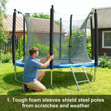 12 Piece Trampoline Pole Protector Foam Sleeves