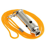Stainless Steel Metal Whistle with Lanyard