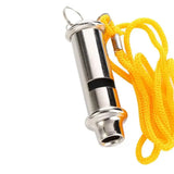 Stainless Steel Metal Whistle with Lanyard