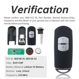 2/3-Button Smart Remote Key Fob 433MHz ID49 for Mazda Axela & Atenza