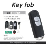 2/3-Button Smart Remote Key Fob 433MHz ID49 for Mazda Axela & Atenza