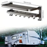 2-Layer Foldable RV Wall-Mount Towel Rack (different sizes available)
