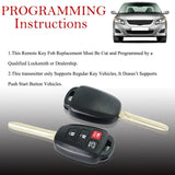 2-Pack Remote Key Fobs H Chip for Toyota RAV4, Highlander & Sequoia (2013–2019)