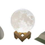 D5 8cm LED Moon Lamp with Stand - Battery Operated Starry Night Light for Bedroom Decor, Ideal Gift for Kids and Christmas