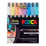 Uni Posca PC-1MR 0.7mm Soft Colour Markers Set of 8