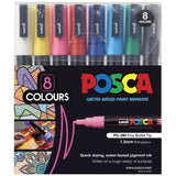 Uni Posca PC-3M 0.9-1.3mm Assorted Markers Set of 8