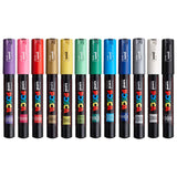 Uni Posca PC-1M 0.7mm Ultra-fine Round Tip Markers Set of 12