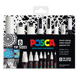 Uni Posca White Assorted Tips Markers Set of 8