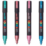 Uni Posca PC-5M 1.8-2.5mm Medium Bullet Tip Metallic Markers Set Of 4
