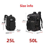 25L/50L Waterproof Tactical Outdoor Backpack
