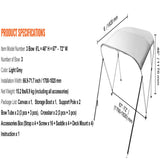 3-Bow Bimini Top Boat Canopy – 900D Polyester (different sizes available)
