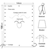 3 in 1 Rain Poncho / Waterproof Tent / Picnic Mat