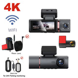 3-Lens Car Camera – Front/Inside/Rear 4K DVR (different models available)