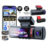 3-Lens Car Camera – Front/Inside/Rear 4K DVR (different models available)