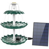 3-Tier Bird Bath with Detachable DIY Solar Fountain with 25W Pump