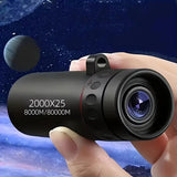 Experience the Outdoors with the 2000X25 HD Monocular Telescope - Compact, Portable, and Ideal for Camping, Hunting, and Birdwatching