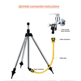 360° Rotating Garden Sprinkler with Tripod Irrigation Stand