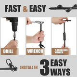 Screw-In Ground Anchors with Swing Adapter & Cross Handle (Pack of 4)