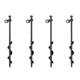 Screw-In Ground Anchors with Swing Adapter & Cross Handle (Pack of 4)