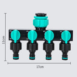 4-Way Garden Water Splitter with European Standard Threads