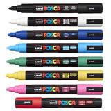 Uni Posca PC-5M 1.8-2.5mm Assorted Colour Markers Set of 8
