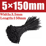 500/1000PCS Self-Locking Black Nylon Cable Ties