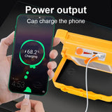 500W Solar Rechargeable Flood Light IP66 Waterproof Portable Camping & Emergency Lantern Power Bank