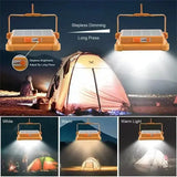 500W Solar Rechargeable Flood Light IP66 Waterproof Portable Camping & Emergency Lantern Power Bank