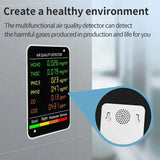 6-in-1 Air Quality Detector – PM2.5, PM10, HCHO, TVOC, CO, CO2 Monitor
