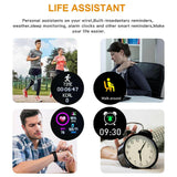 Waterproof Smart Watch for Women and Men - Electronic Fitness Tracker for Kids, Compatible with Xiaomi and Huawei Bracelets