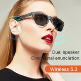 Smart Bluetooth V5.3 Sunglasses: High-Fidelity Outdoor Sports Headphones with UV Protection for Men and Women