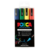 Uni Posca PC-5M 1.8-2.5mm Green/Yellow/Red/Blue Markers Set of 4