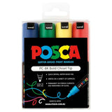 Uni Posca PC-8K 8.0mm Bold Chisel Assorted Markers Set of 4