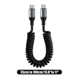 Revolutionary Spiral Stretchable USB-C Data Cable: Fast Charging and Versatile Length for All Type-C Devices