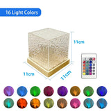 Dynamic Rotating Water Ripple Projector Night Light - 3/16 Color Flame Crystal Lamp for Bedroom, Living Room, and Study