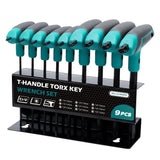 9 Piece T-Handle Torx Wrench Set T10–T50 Two-Tip Star Wrenches